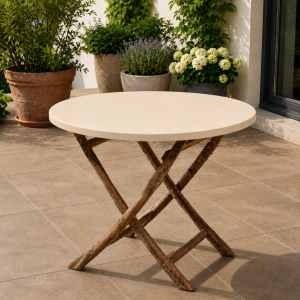 Tischplattenhaube rund bis 150 cm Ø Creme