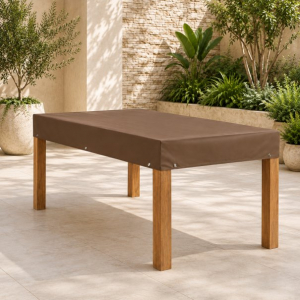 Preview: Teak Safe eckig/oval bis 130 cm Länge BRAUN