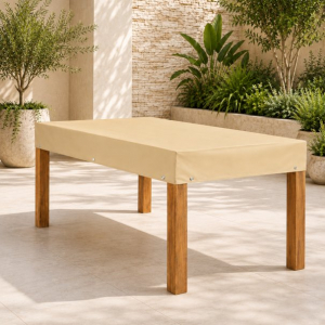 Preview: Teak Safe eckig/oval bis 300 cm Länge CREME