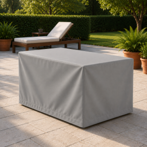 Preview: Tischhaube eckig bodenlang 220 x 95 cm, GRAU