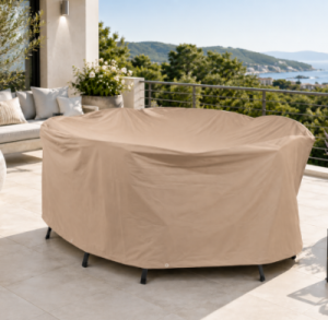 Preview: Teak Safe Creme Tischgruppenhaube oval, ca 240x180 cm, Höhe 90 cm