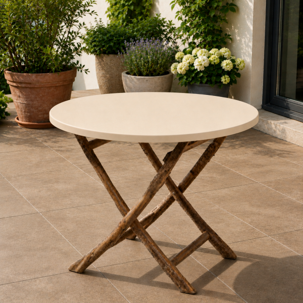Tischplattenhaube rund bis 150 cm Ø Creme