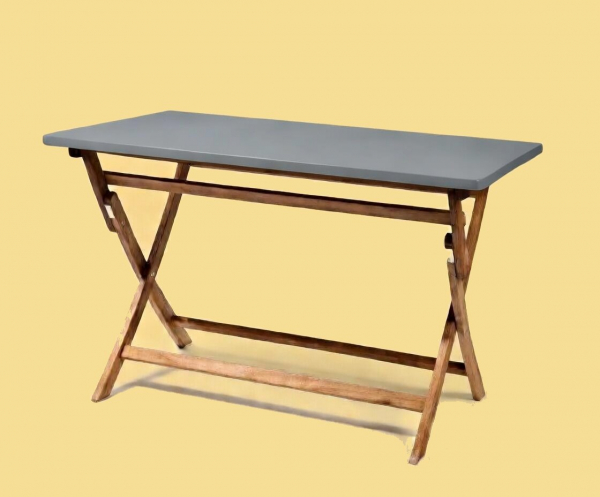 Tischplattenhaube eckig/oval bis 180 cm Länge, Grau