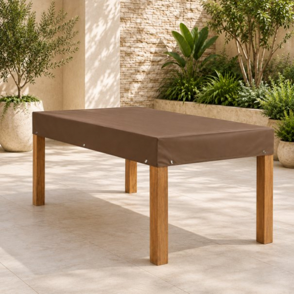 Teak Safe eckig/oval bis 130 cm Länge BRAUN